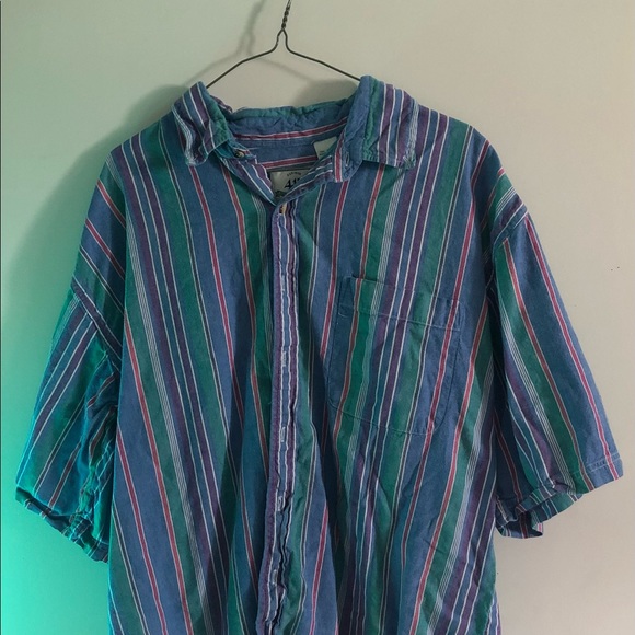 Vintage Van Huesen 417 Striped Multi-Colour Button Up (XL) - Picture 4 of 4